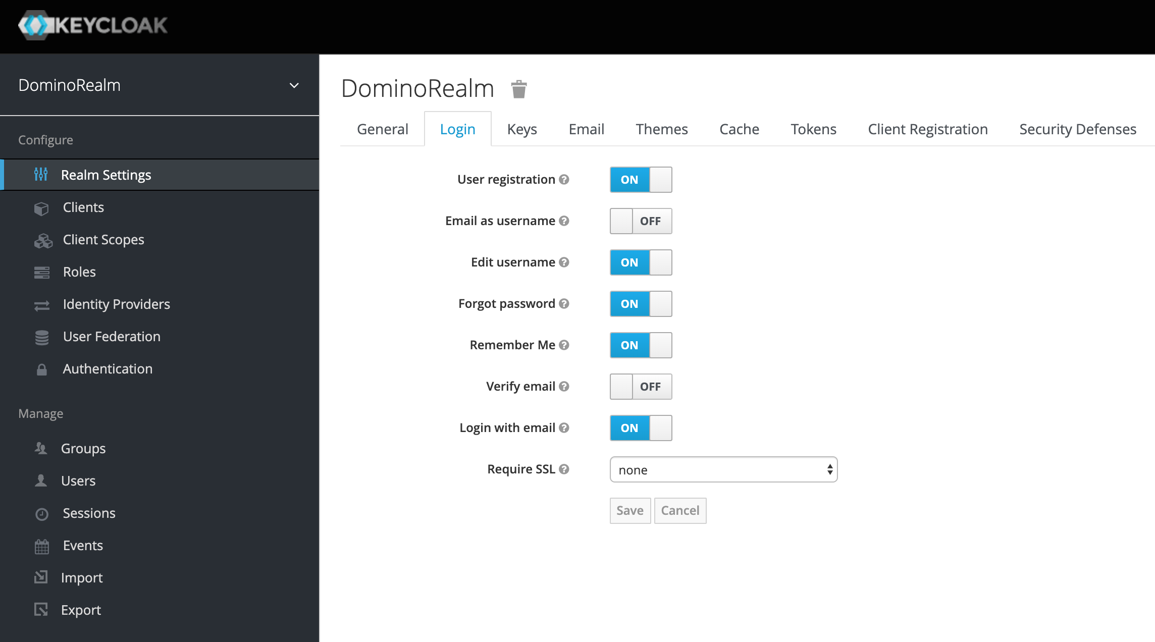 Keycloak login