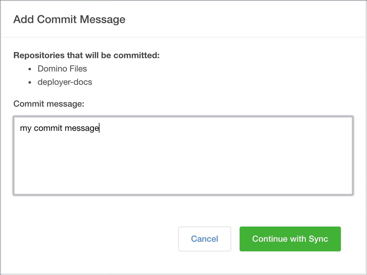 commit to repos modal