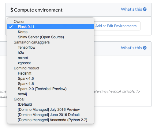 Flask compute environment