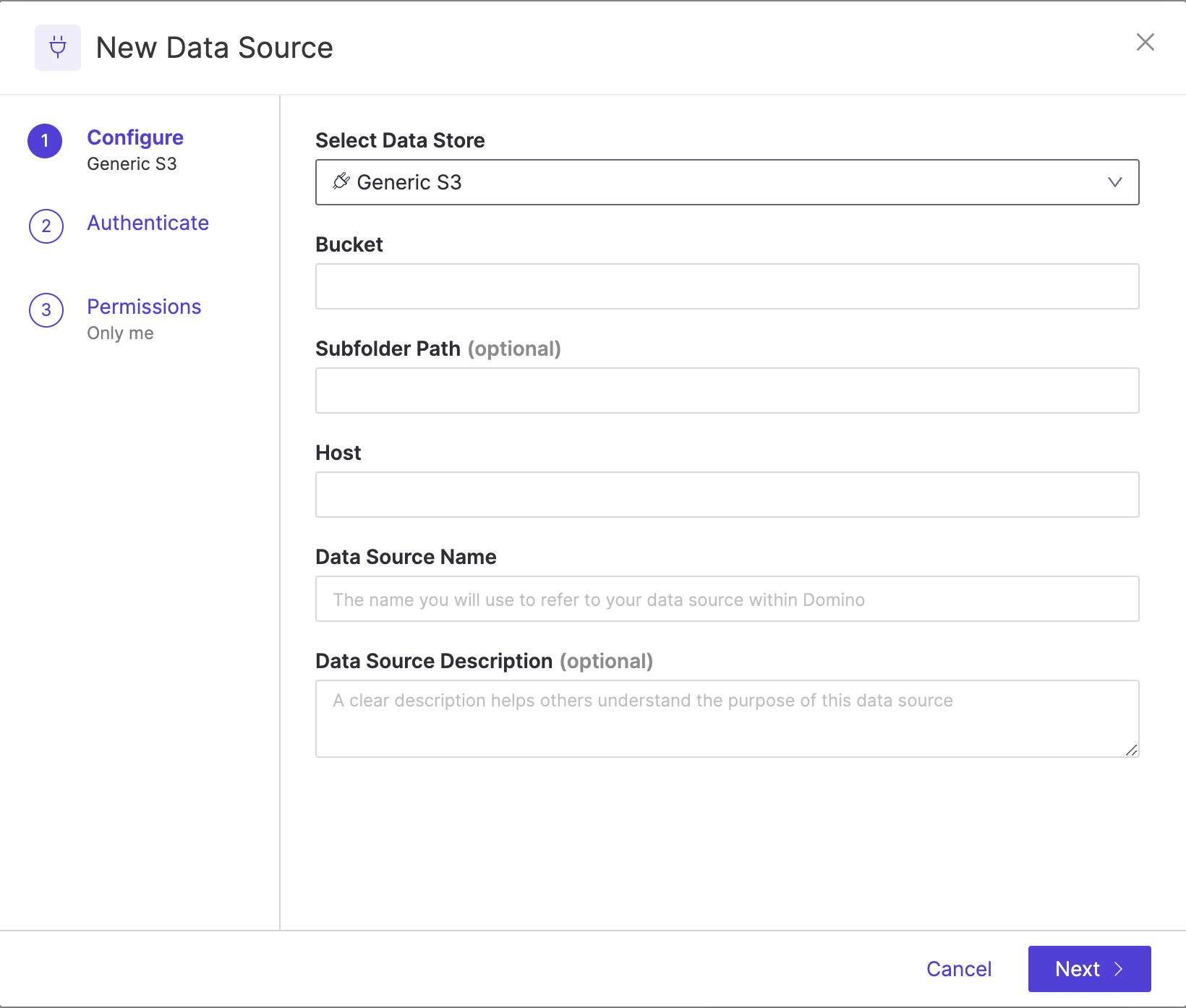 Generic S3 data source