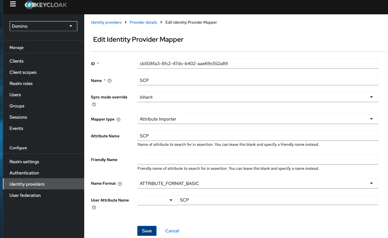 Edit the Identity Provider Mapper