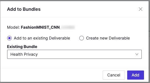 Add a model to an existing bundle