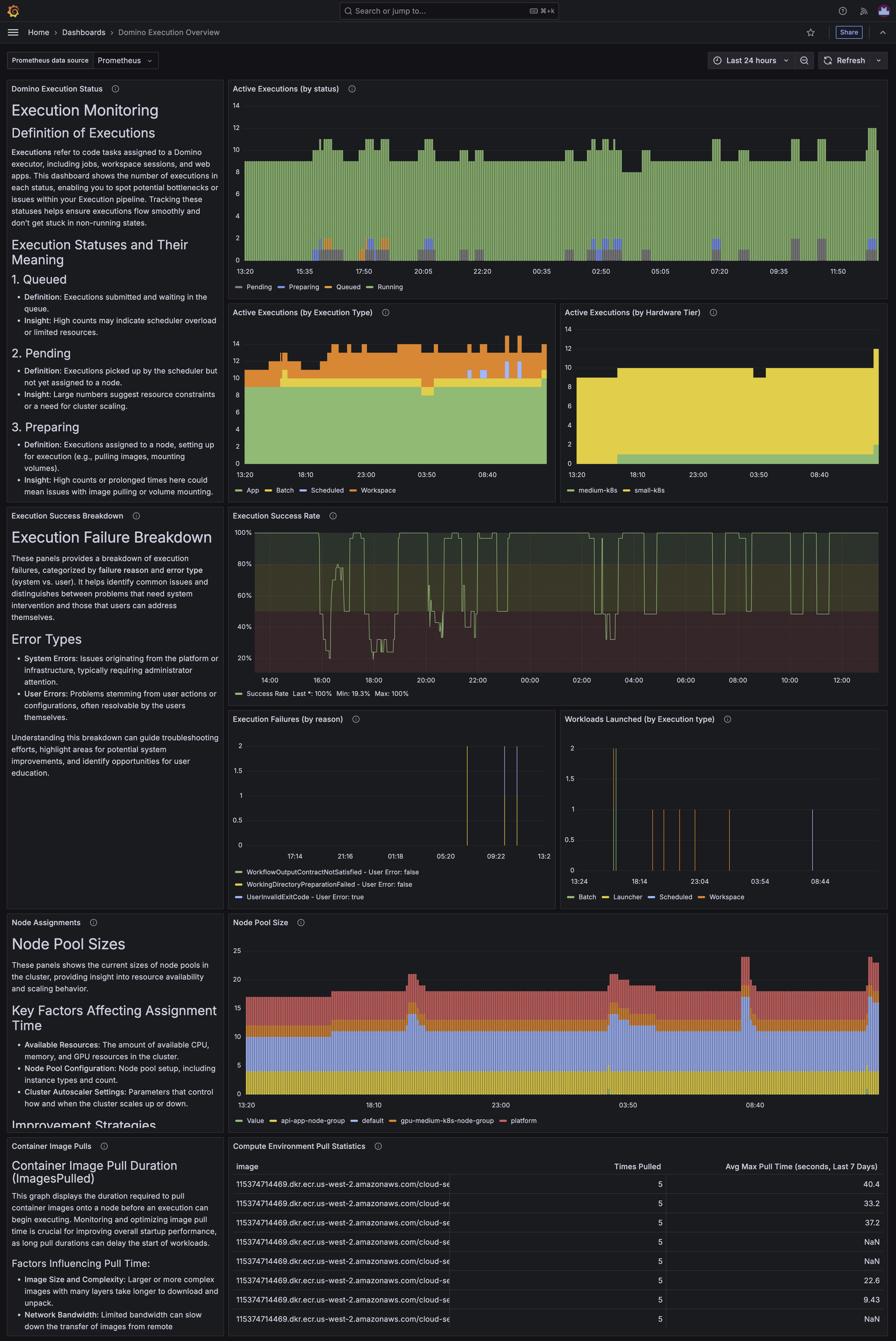Domino Execution Overview dashboard overview