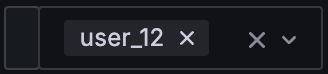 Workload executions dashboard user filter