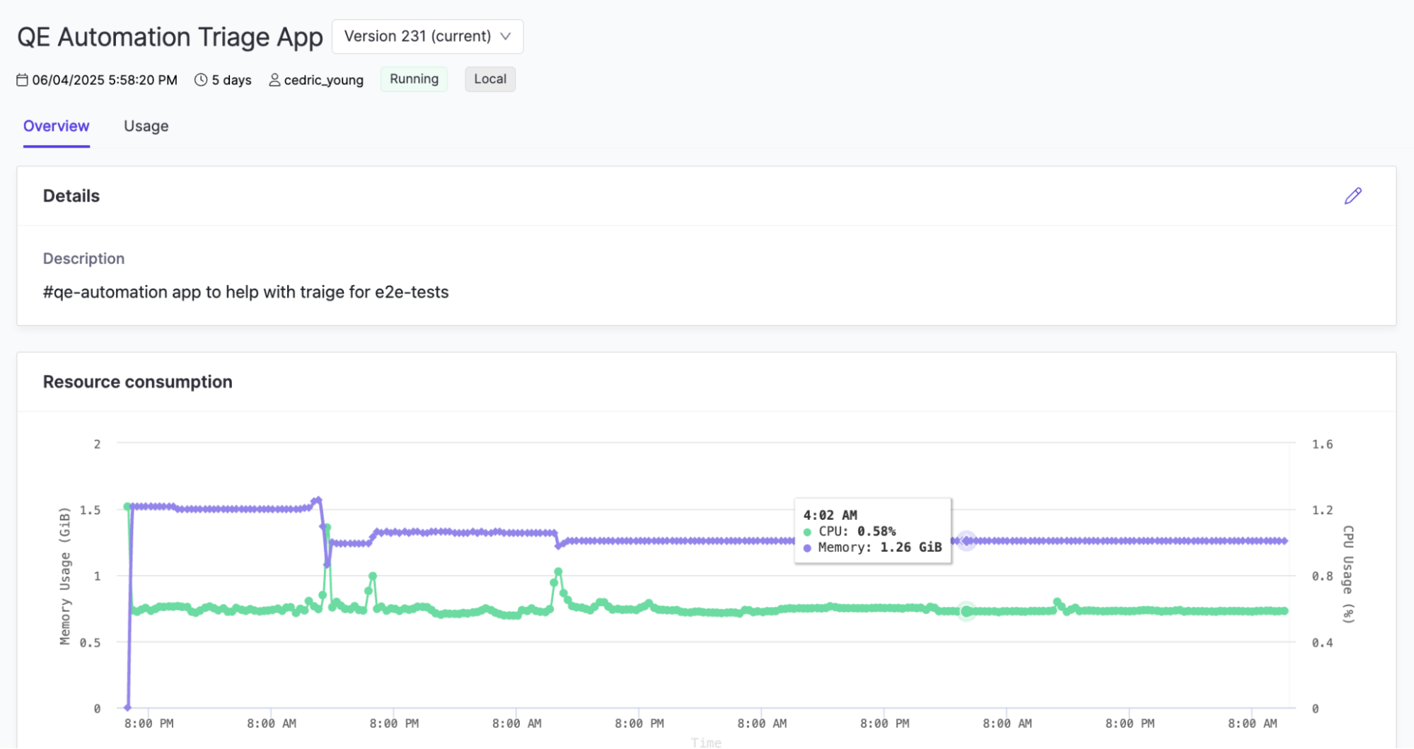 Monitor App resource consumption