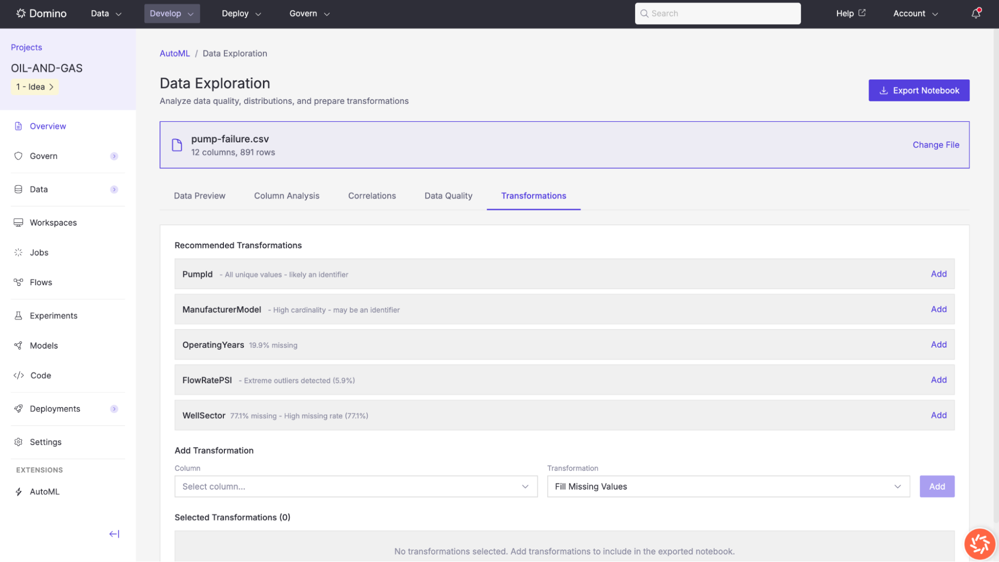 Data Exploration page