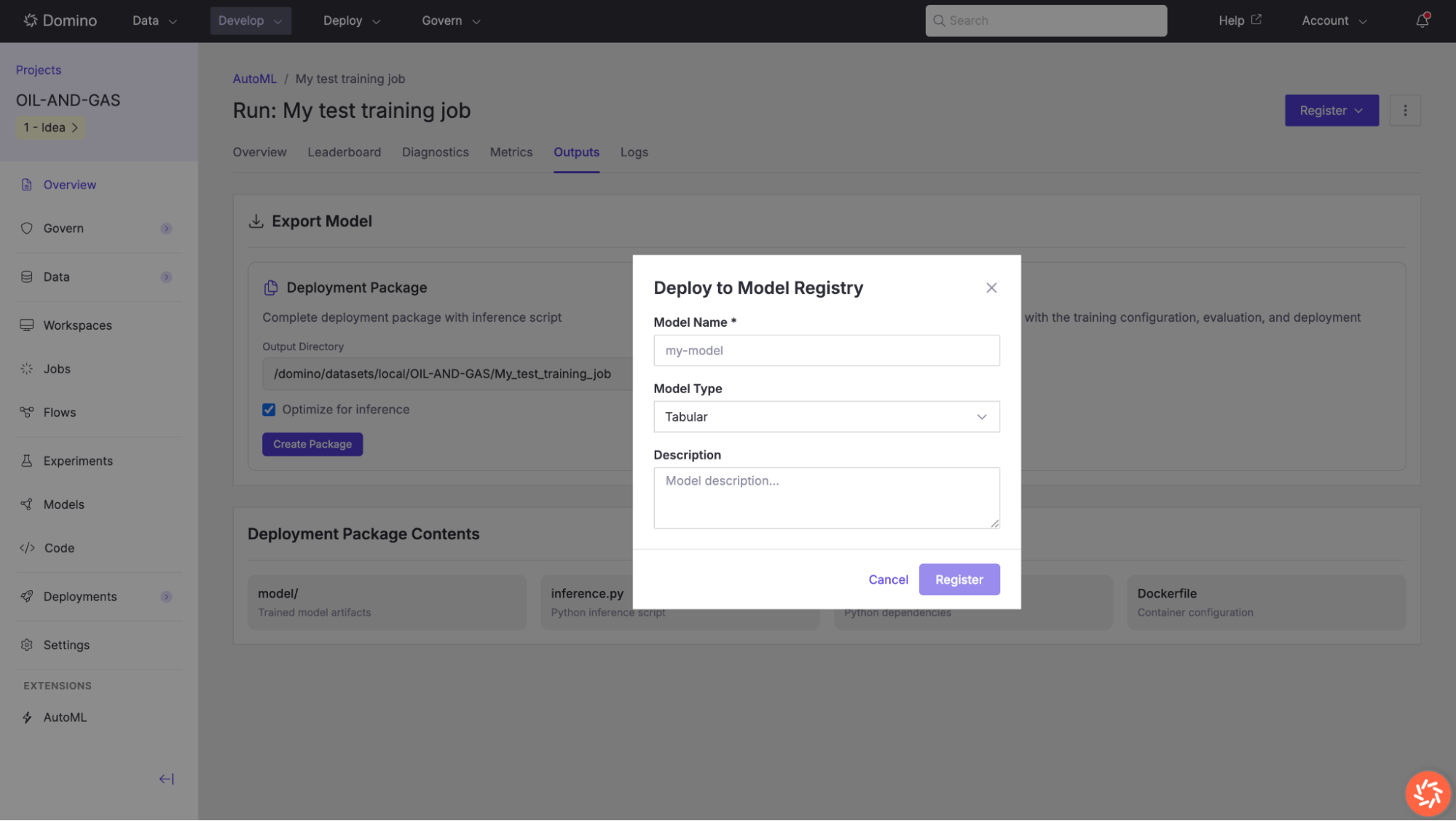 Deploy the trained job