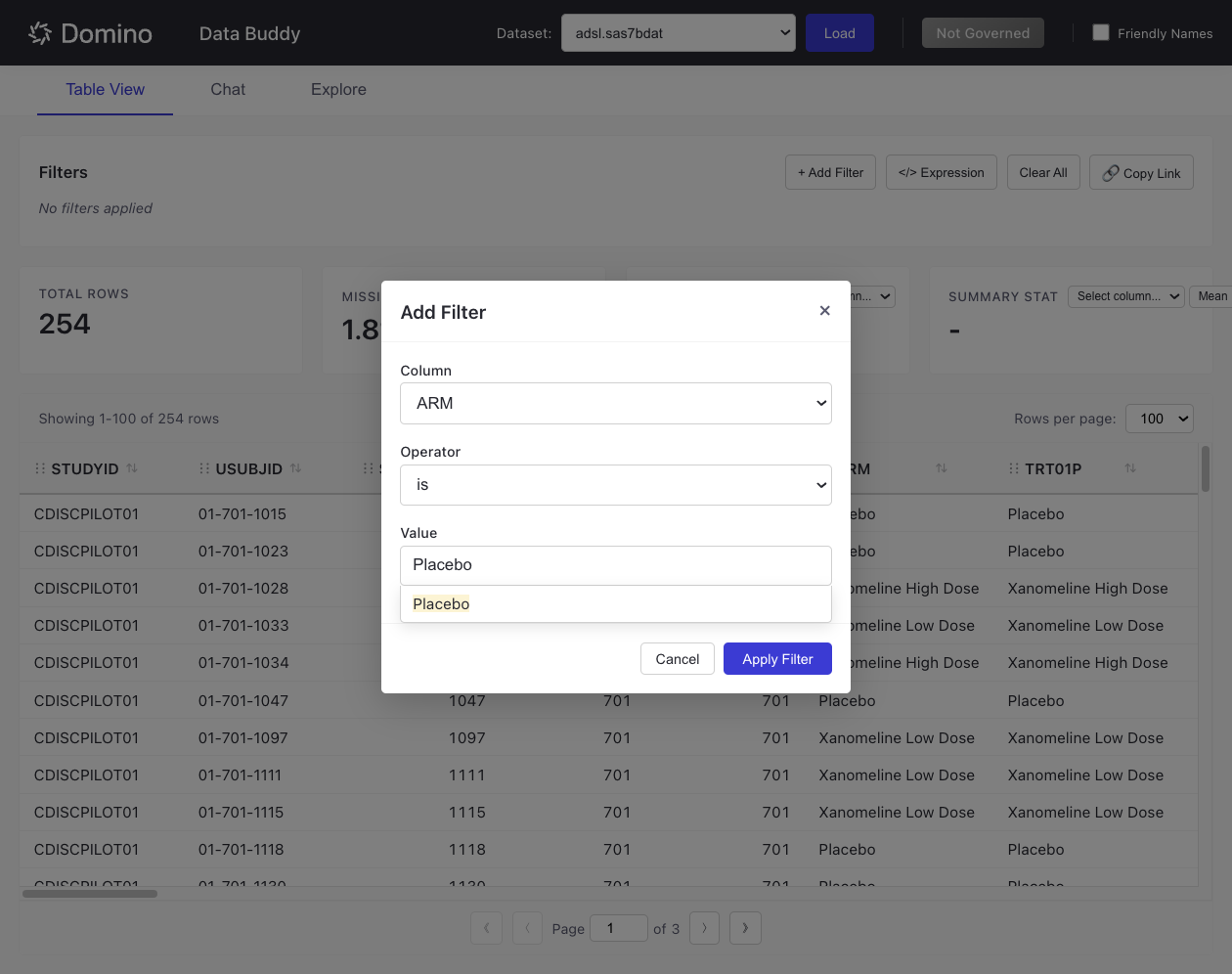 Configure and add filters