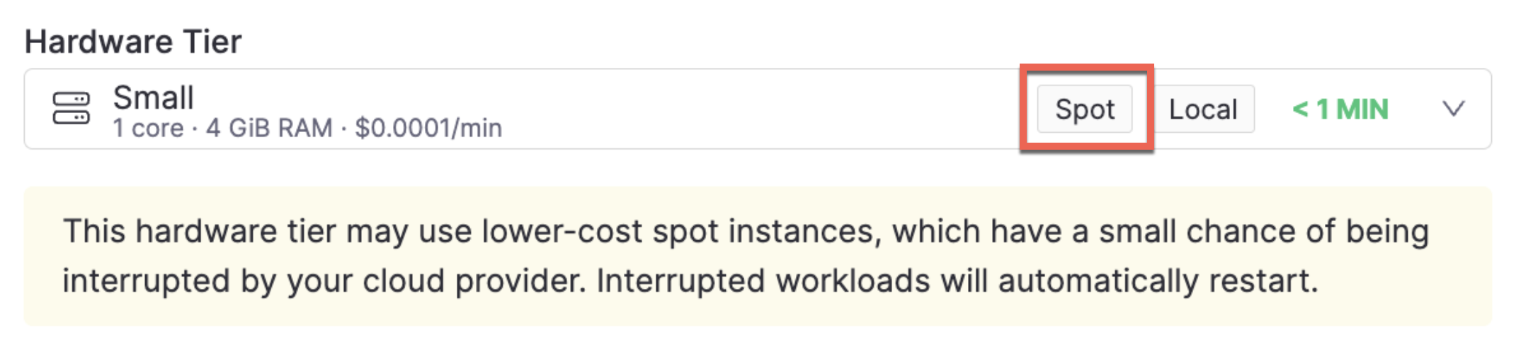 Select Spot instance